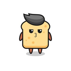 the bored expression of cute bread characters