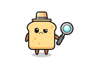 the mascot of cute bread as a detective