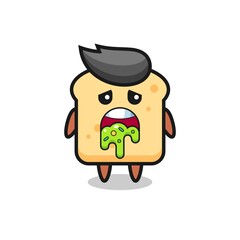 the cute bread character with puke