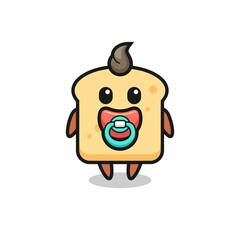 baby bread cartoon character with pacifier