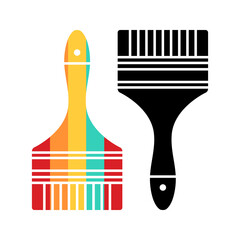 paint brush icon. colorful. beautiful