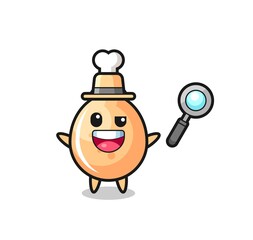 illustration of the fried chicken mascot as a detective who manages to solve a case