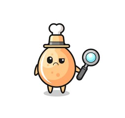 the mascot of cute fried chicken as a detective