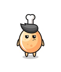 cute fried chicken character with suspicious expression