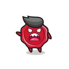 cute sealing wax cartoon in a very angry pose