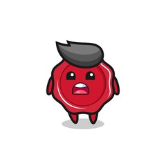 sealing wax illustration with apologizing expression, saying I am sorry