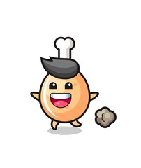 the happy fried chicken cartoon with running pose