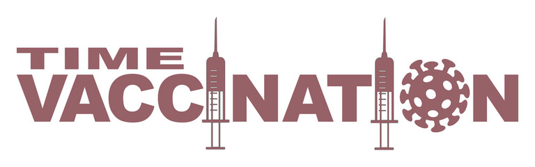 Time to vaccinate concept.Coronavirus vaccination concept. Vector editable illustration.