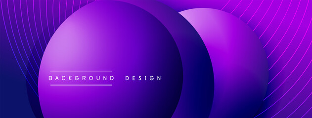 Gradient circles with shadows. Vector techno abstract background. Modern overlapping forms wallpaper background, design template