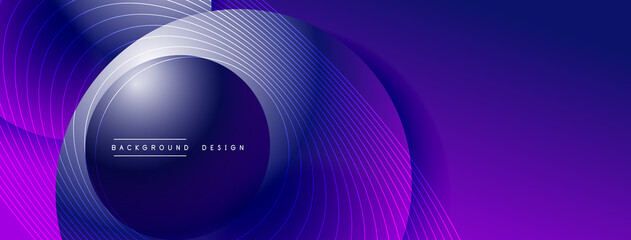 Gradient circles with shadows. Vector techno abstract background. Modern overlapping forms wallpaper background, design template