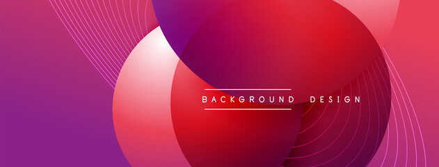 Gradient circles with shadows. Vector techno abstract background. Modern overlapping forms wallpaper background, design template