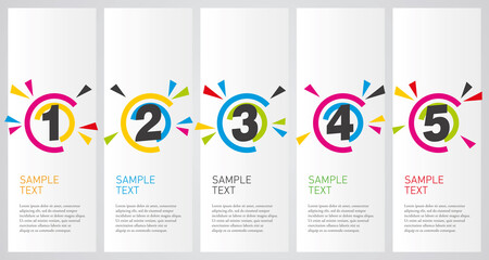 Colorful infographics design vector layout business success concept 1 2 3 4 5 circle shapes option step