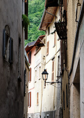Fototapeta na wymiar facade in a small old village of Breno - Lombardy - Italy.