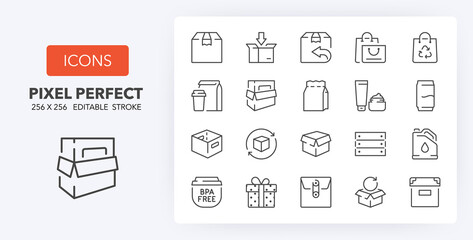 package line icons 256 x 256