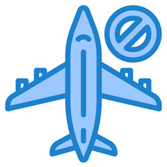 airplane blue style icon