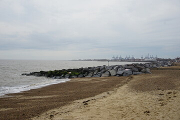 Felixstowe beach, photographed in May 2021