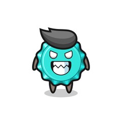 Obraz premium evil expression of the bottle cap cute mascot character