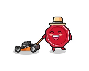 illustration of the sealing wax character using lawn mower
