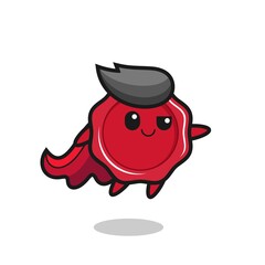 cute sealing wax superhero character is flying
