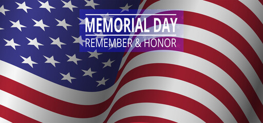 Obraz premium Happy memorial day theme background.American national holiday.USA Remember and honor.