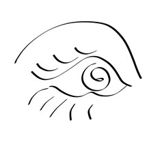 illustration of an eye line icon drawing