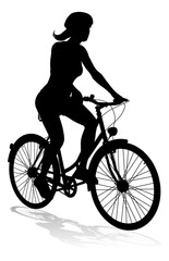 Obraz premium Bike and Bicyclist Silhouette
