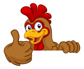 Chicken Rooster Cockerel Bird Cartoon Character