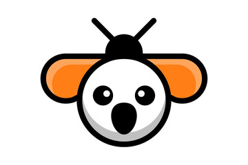 Double Meaning Logo Design Combination of Bee And Koala