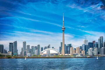 Obraz premium Toronto Skyline in an ethereal vignette, Canada. All branding has been removed. 