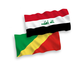 Flags of Republic of the Congo and Iraq on a white background