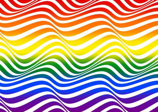 Rainbow Pride flag with wavy lines pattern