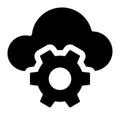 Cloud Configuration Glyph Icon Vector