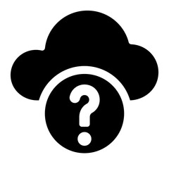 Cloud Computing Unavailable Glyph Icon Vector