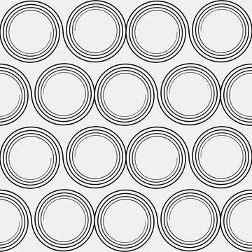 Wallpaer spirals. Monochrome double spirals pattern. Vector.