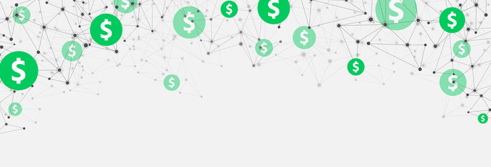 Block chain worldwide network dollar.