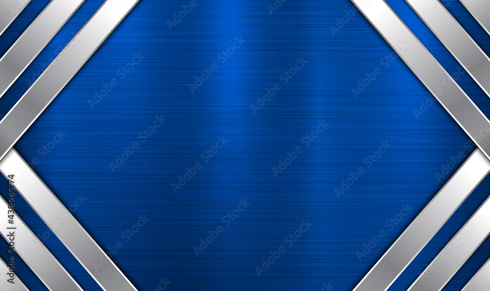Poster abstract metallic blue frame layout design tech innovation concept with overlap layer background. ab