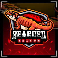 Bearded dragon mascot. esport logo design