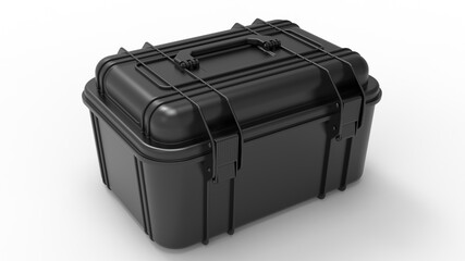 3D rendering - isolated black equipment luggage case