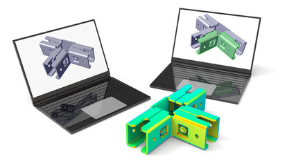 3D rendering - finite element analysis of a sheet metal part