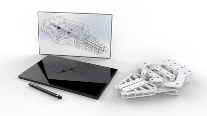 3D rendering - design of a robotic gripper