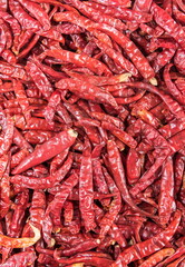 Background image of dried red hot chili pepper