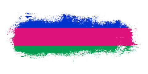 Stain brush stroke flag of Kuban Peoples Republic country with abstract banner concept background