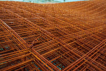 rusty iron bar abstract square shape
