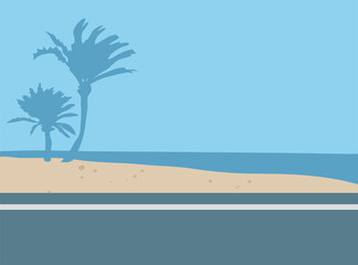 Beach roaad background illustration