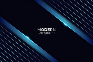 Diagonal Modern Minimalist Shiny Blue Line with Navy Background