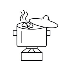 illustration of a pot with fire