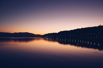 Knysna sunset over the lake