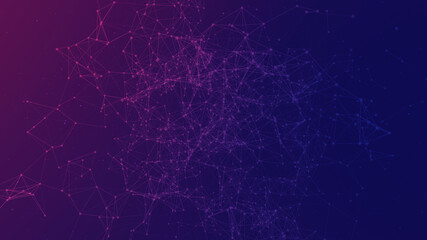 Abstract futuristic connecting dots and line with polygonal