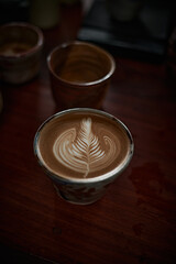 hot latte art coffee