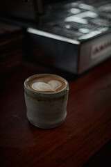hot latte art coffee